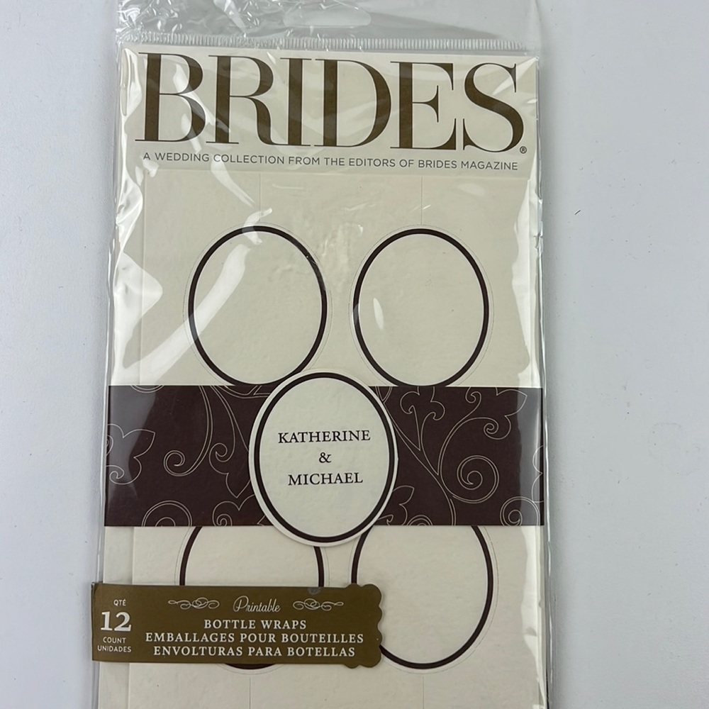 Brides Cream  Bottle Wraps Labels - 3 packages of 12